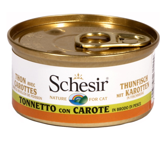 Schesir - Alimento per gatti - Tonnetto con carote in brodo di pesce 70gr