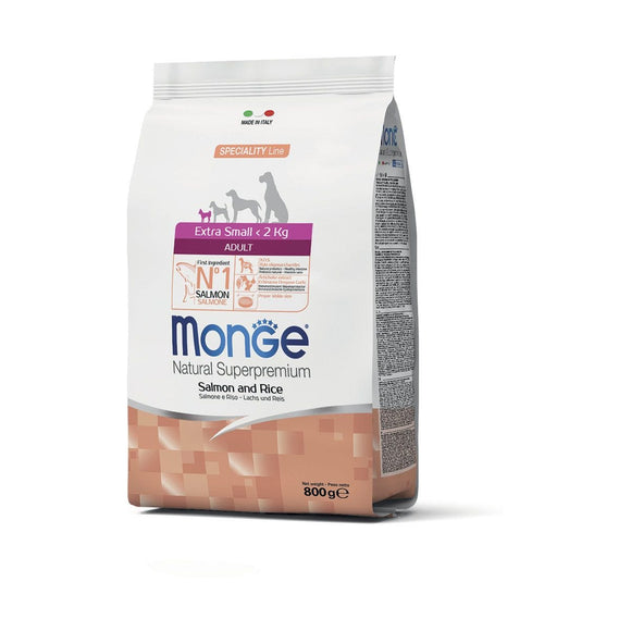 Monge - Alimento per cani - Natural Extra small Adult SALMONE/RISO 800gr