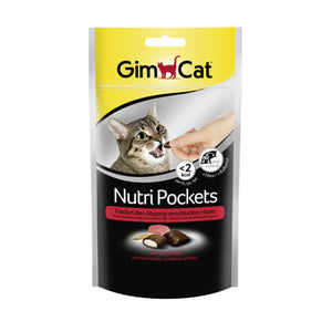 GimCat - Alimento per gatti - Nutri Pockets con Manzo e Malto 60gr