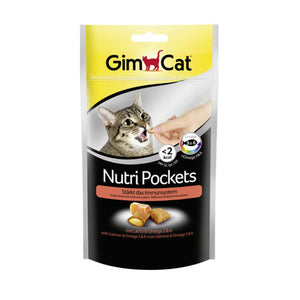 GimCat - Alimento per gatti - Nutri Pockets con Salmone e Omega 60gr