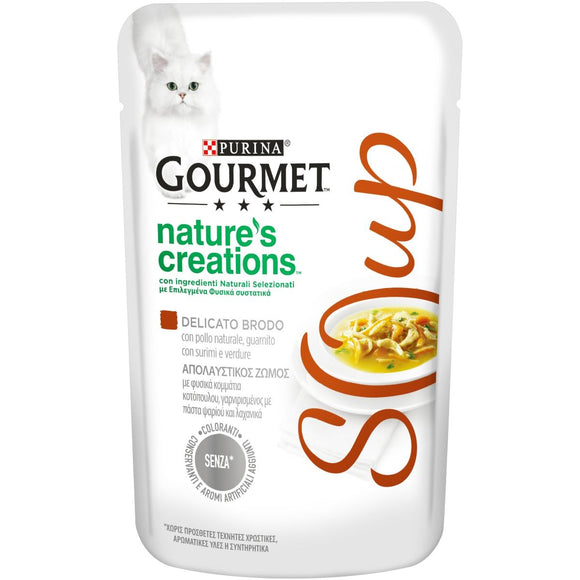 Purina - Alimento per gatti - GOURMET Nature's creations soup + gusti da 40gr