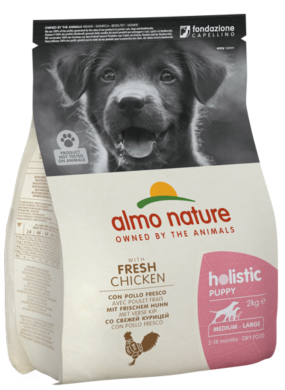 Almo Nature - Alimento per cani - Holistic Puppy con Pollo Fresco M/L 2kg