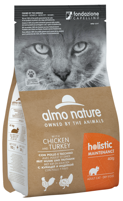 Almo Nature - Alimento per gatti - Holistic Maintenance Maintenance con Pollo e Tacchino 400gr