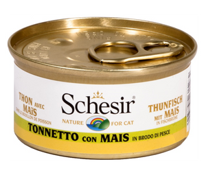 Schesir - Alimento per gatti - Tonnetto con mais in brodo di pesce 70gr