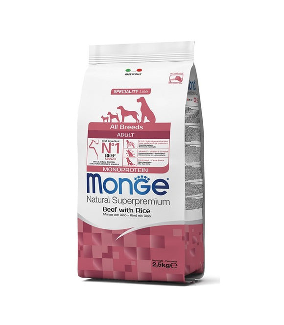 Monge - Alimento per cani - All Breeds MANZO/RISO 2,5kg