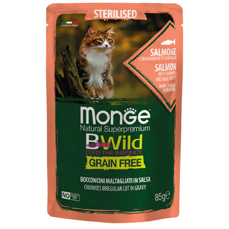 Monge - Alimento per gatti - BWILD Sterilized  + gusti da 85gr