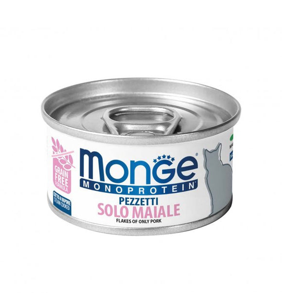 Monge - Alimento per gatti - pezzetti solo MAIALE 80gr