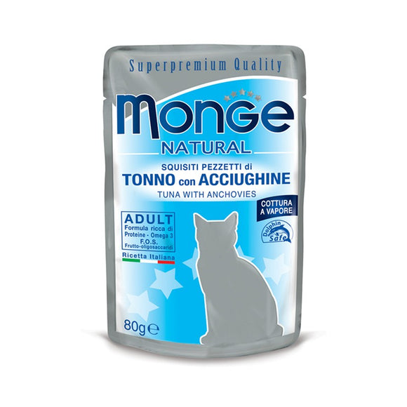 Monge - Alimento per gatti - TONNO/ACCIUGHINE 80gr