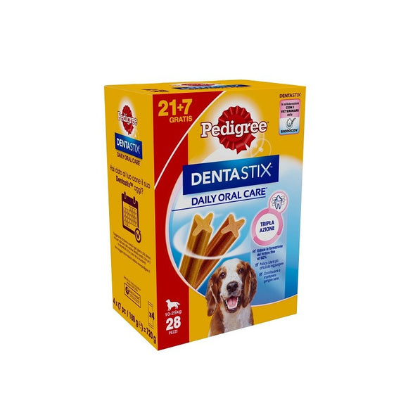 Pedigree - Articolo per cani - Dentastix Medium Multipack 21+7 pz omaggio 4x180gr