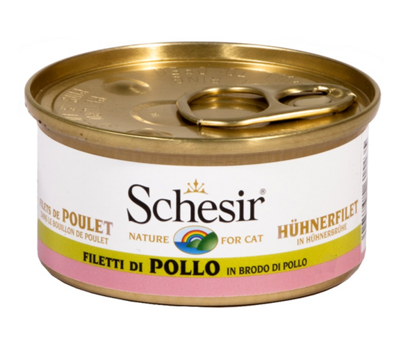 Schesir - Alimento per gatti - Filetti di pollo in brodo di pollo 70gr