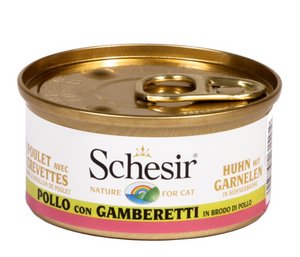 Schesir - Alimento per gatti - Pollo con gamberetti in brodo di pollo 70gr