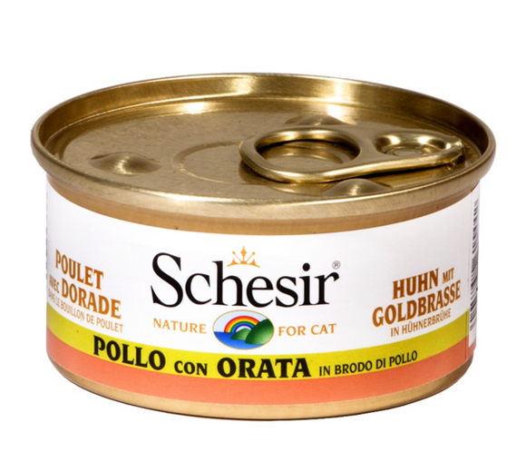Schesir - Alimento per gatti - Pollo con orata in brodo di pollo 70gr