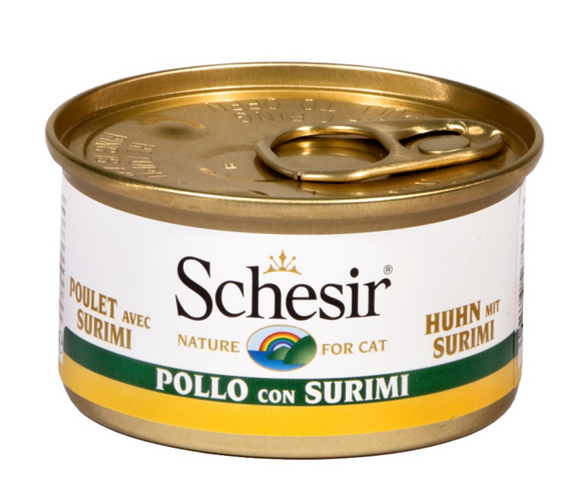 Schesir - Alimento per gatti - Filetti di pollo con surimi 85gr