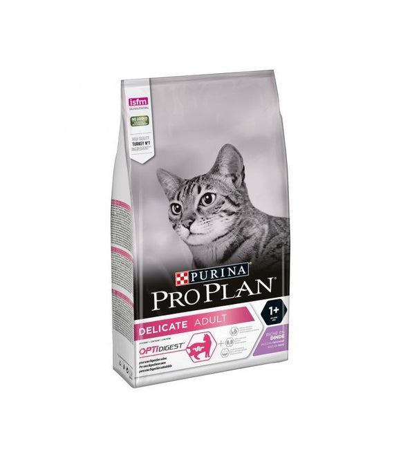 Purina - Alimento per gatti - Pro Plan gatto delicate ricco di tacchino 1,5kg