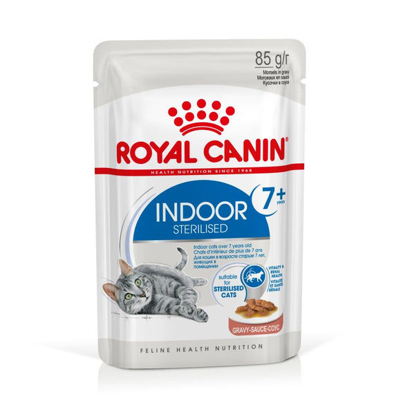Royal Canin - Alimento per gatti - Indoor Sterilized 7+ In Salsa 85g