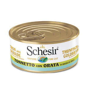 Schesir - Alimento per gatti - Tonnetto con orata in brodo di pesce 70gr