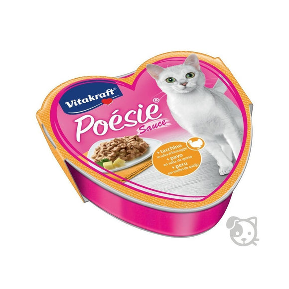 Vitakraft - alimento per gatti - Poesie Sauce Tacchino In Salsa Al Formaggio - 85g